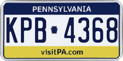 PA license plate KPB4368