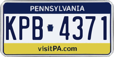 PA license plate KPB4371