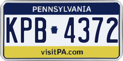 PA license plate KPB4372
