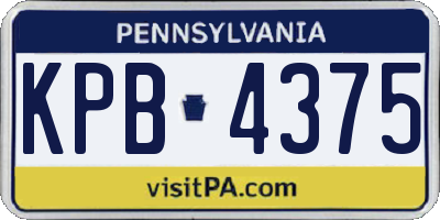 PA license plate KPB4375