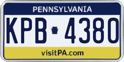 PA license plate KPB4380