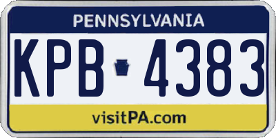 PA license plate KPB4383