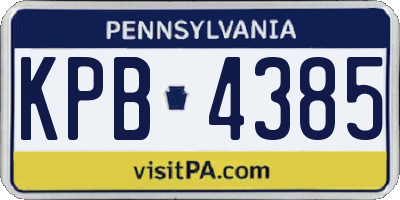 PA license plate KPB4385