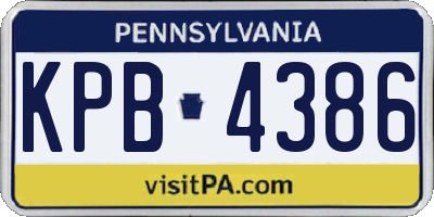 PA license plate KPB4386