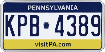 PA license plate KPB4389