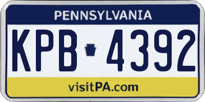 PA license plate KPB4392