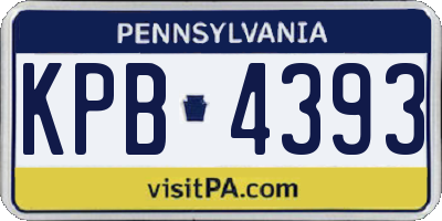 PA license plate KPB4393