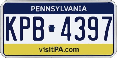 PA license plate KPB4397