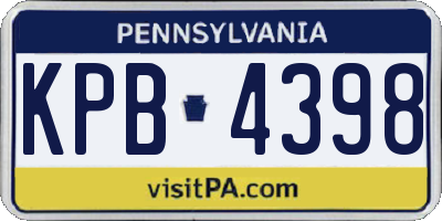 PA license plate KPB4398
