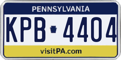 PA license plate KPB4404