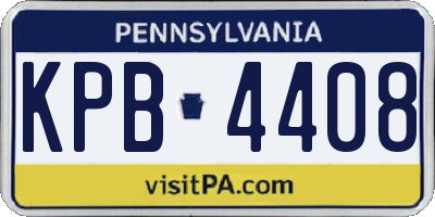 PA license plate KPB4408