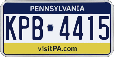 PA license plate KPB4415