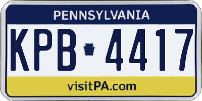 PA license plate KPB4417