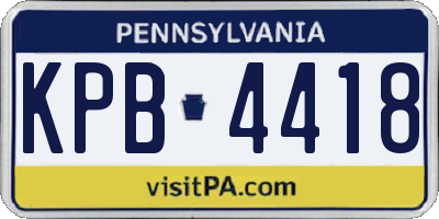 PA license plate KPB4418