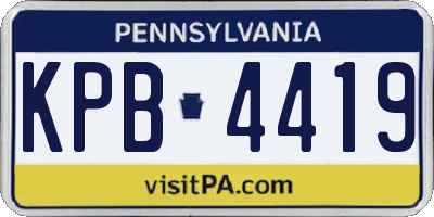 PA license plate KPB4419