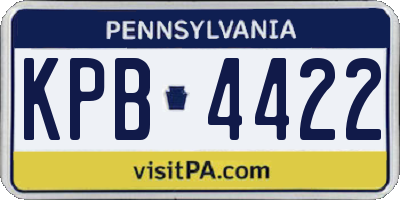 PA license plate KPB4422