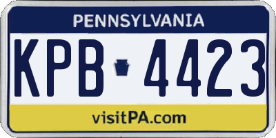 PA license plate KPB4423