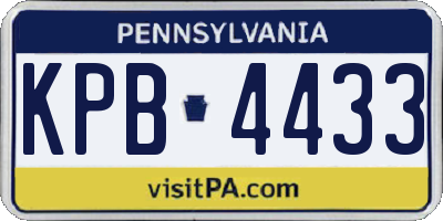 PA license plate KPB4433