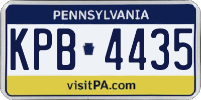 PA license plate KPB4435