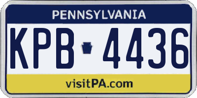 PA license plate KPB4436