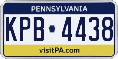 PA license plate KPB4438
