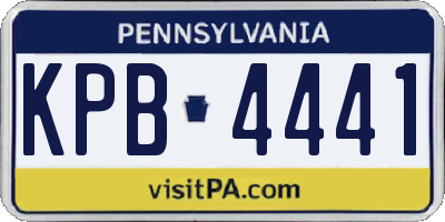PA license plate KPB4441
