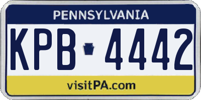 PA license plate KPB4442