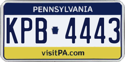 PA license plate KPB4443
