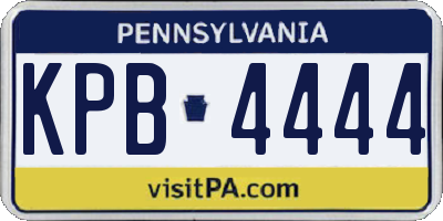 PA license plate KPB4444