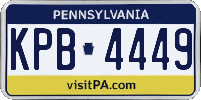 PA license plate KPB4449