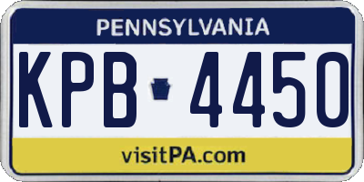 PA license plate KPB4450