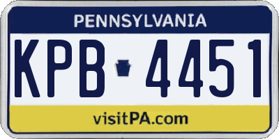 PA license plate KPB4451