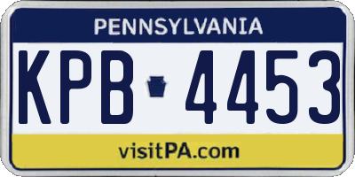 PA license plate KPB4453