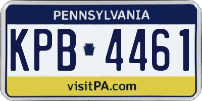 PA license plate KPB4461