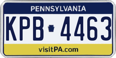 PA license plate KPB4463
