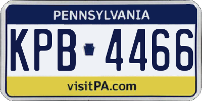 PA license plate KPB4466