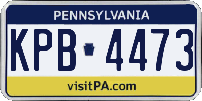 PA license plate KPB4473