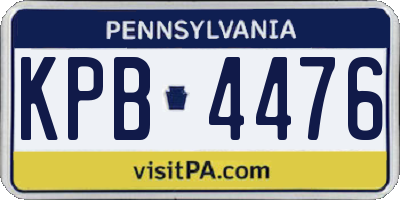 PA license plate KPB4476