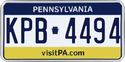 PA license plate KPB4494