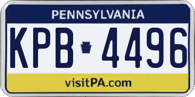 PA license plate KPB4496