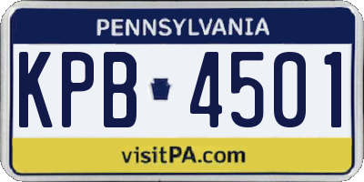 PA license plate KPB4501