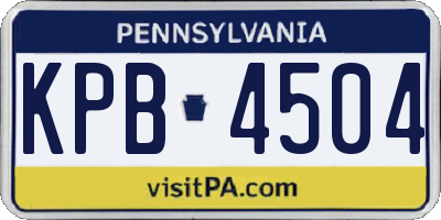 PA license plate KPB4504