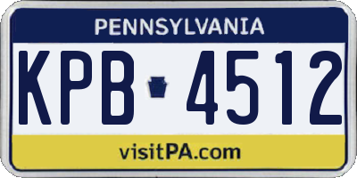 PA license plate KPB4512