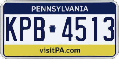 PA license plate KPB4513