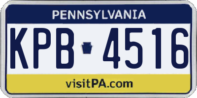 PA license plate KPB4516