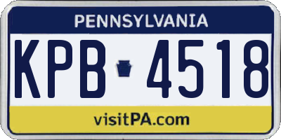 PA license plate KPB4518