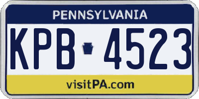 PA license plate KPB4523