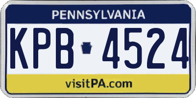 PA license plate KPB4524