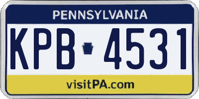 PA license plate KPB4531