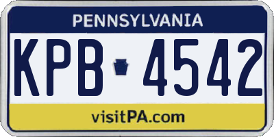 PA license plate KPB4542